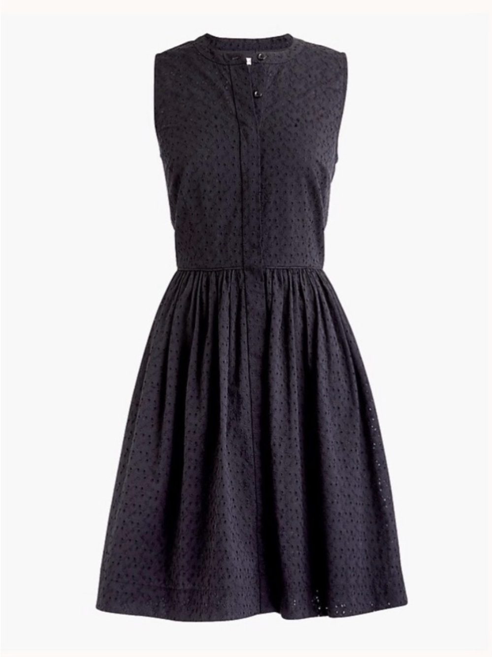 Jcrew Black Eyelet Sleeveless Dress